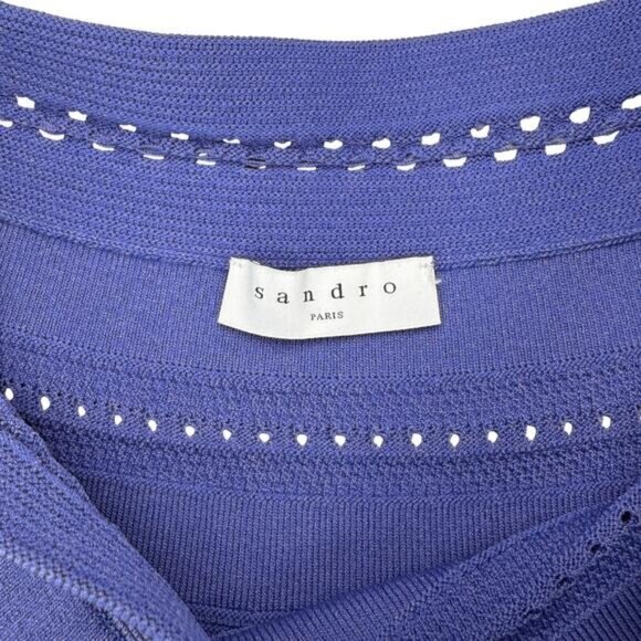 Sandro Enor Eyelet A-Line Mini Skirt Size Small - Picture 6 of 8